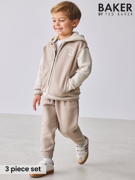 Baker by Ted Baker Varsity 3 Piece Hoodie T-Shirt and Joggers Set (H22927) | £45 - £50