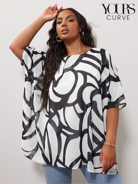 Yours Curve White London Cape Top (H23094) | £36