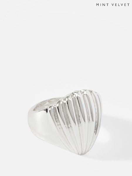 Mint Velvet Silver Tone Statement Shell Ring (H23108) | £25