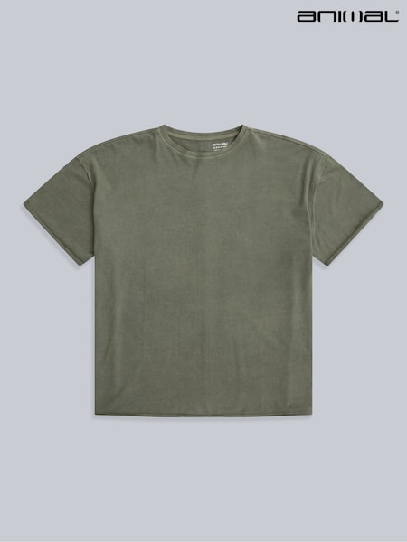 Animal Green Oversized Womens Harper 100% Cotton T-Shirt (H23214) | £28