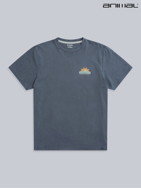 Animal Blue Mens Chase Relaxed 100% Cotton T-Shirt (H23216) | £32