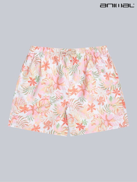 Animal White Womens  Reeva Printed Water Resistant Swim Shorts (H23218) | £32