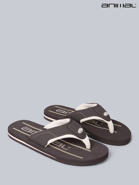 Animal Light Brown Mens Jekyl Flip Flops (H23252) | £29