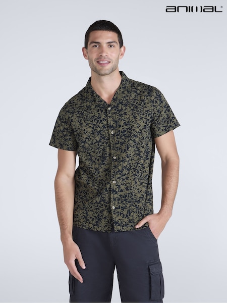 Animal Green Mens 100% Cotton Will Printed Shirt (H23274) | £42