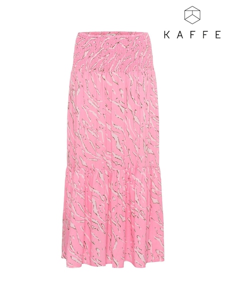 Kaffe Pink KAmaxi Smock Waist A-line Fit Maxi Skirt (H23292) | £60