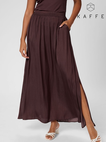 Kaffe Red KAallie Elastic Waist Pockets Maxi Skirt (H23296) | £65