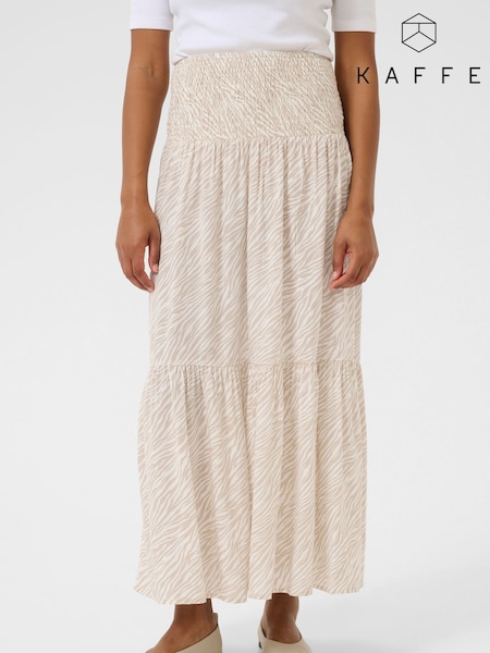 Kaffe Natural KAmaxi Smock Waist A-line Fit Skirt (H23304) | £60