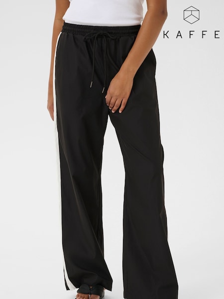 Kaffe KAvanessa Stripe Elastic Waist Black Trousers (H23306) | £50