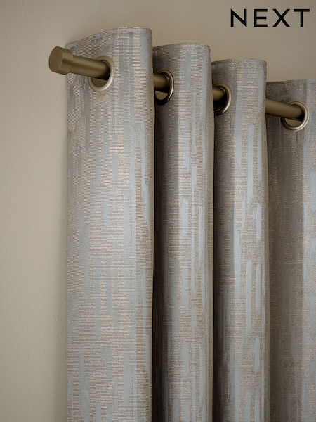 Silver Grey Marble Effect Jacquard Eyelet Lined Curtains (H23430) | £50 - £125