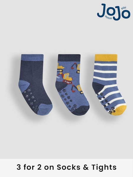 JoJo Maman Bébé Navy 3-Pack Socks (H23435) | £9.50