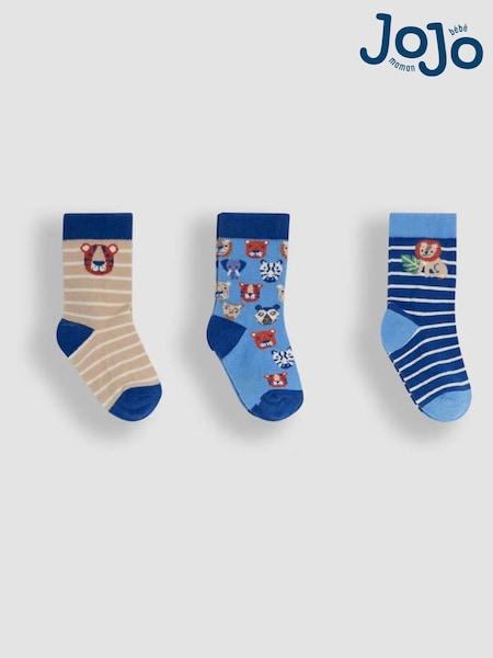 JoJo Maman Bébé Indigo 3-Pack Socks (H23442) | £9.50