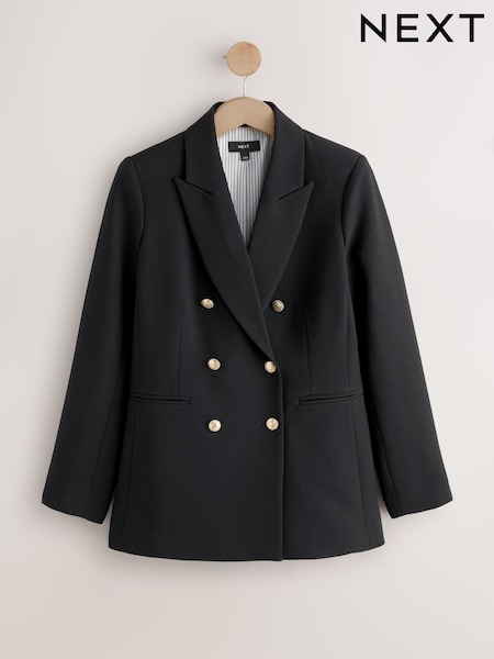 Black Military Double Breasted Blazer (H23479) | £78