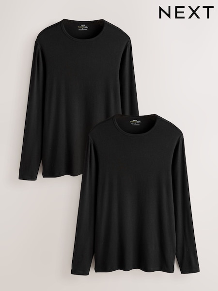 Black Thermogen Long Sleeve T-Shirts 2 Pack (H23576) | £25
