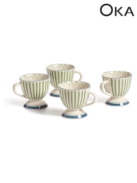 Oka Set of 4 Green Kintaro Mugs (H23595) | £60