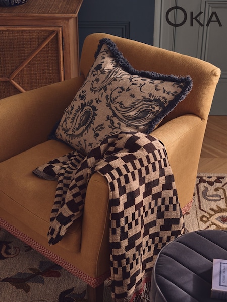 Oka Blue Wilde Cushion Cover (H23604) | £70