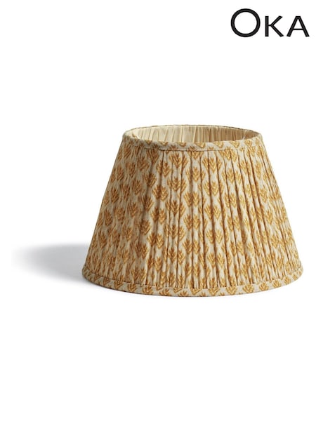 Oka Yellow Hirkani Lampshade 35cm (H23605) | £85