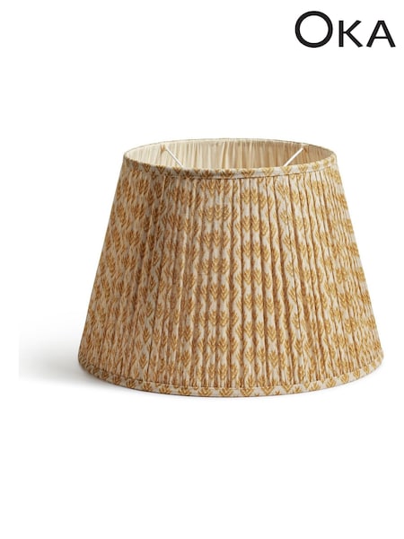 Oka Yellow Hirkani Lampshade 45cm (H23616) | £125