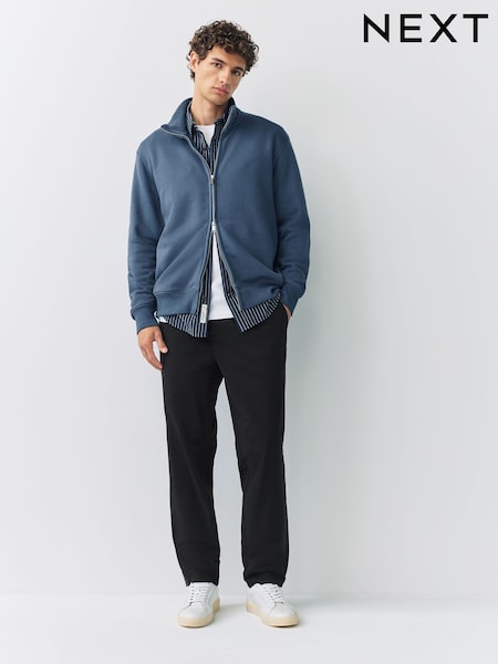 Black Regular Tapered Fit Stretch Chinos Trousers (H23617) | £28