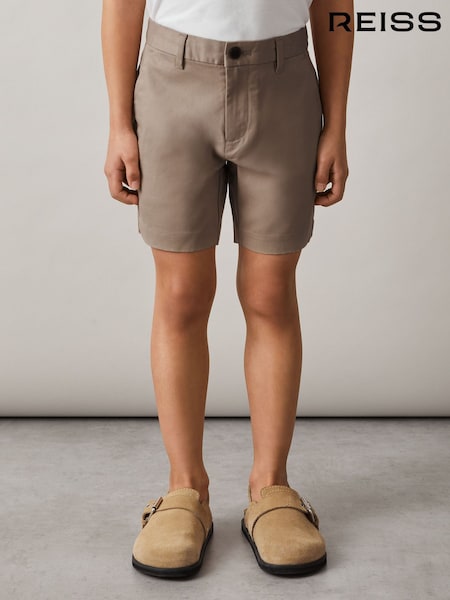 Reiss Stone Wicket Cotton Chino Shorts with Stretch (H23640) | £26