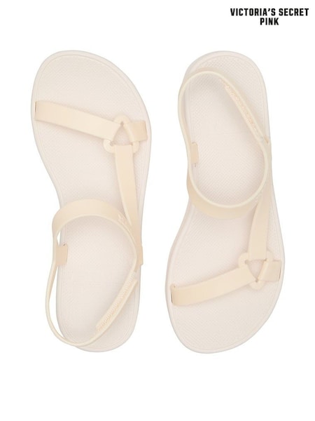 Victoria's Secret PINK White Shell Strappy Platform Sport Sandals (H24027) | £25