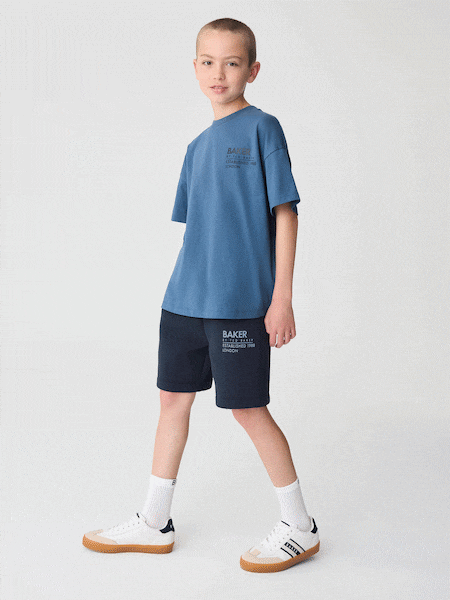 Baker by Ted Baker Oversized Blue T-Shirt and Shorts Set (H24127) | £28 - £35