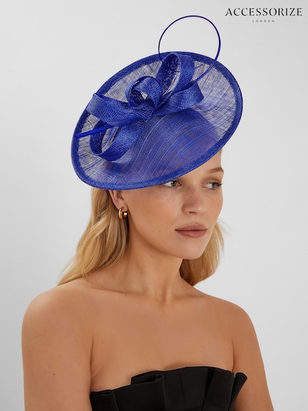 Accessorize Blue Dark Loop Quil Disc Fascinator Hat (H24268) | £55