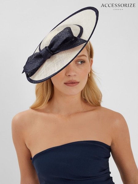 Accessorize Black Two Tone Bow Disc Fascinator Hat (H24286) | £60
