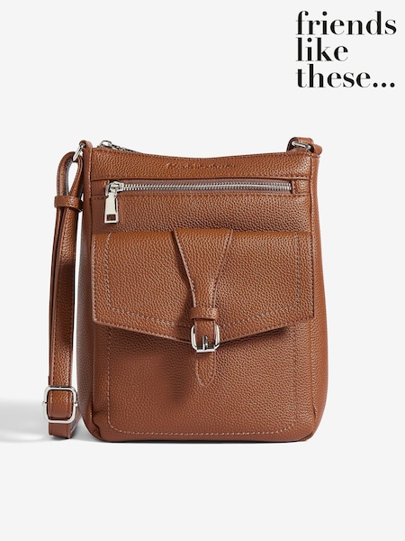 Friends Like These Tan Brown Mini Messenger Cross-Body Bag (H24328) | £22