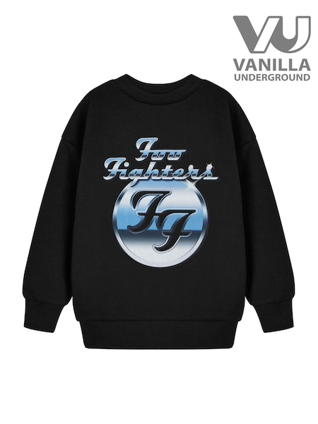 Vanilla Underground Black Kids Foo Fighters 100% Cotton Sweatshirt (H24386) | £20