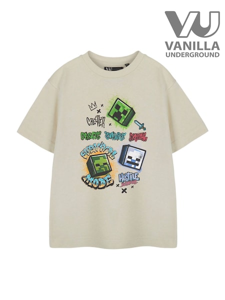 Vanilla Underground Brown Boys Minecraft  Short Sleeved 100% Cotton T-Shirt (H24403) | £14