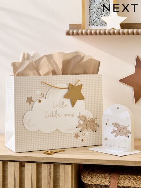 Natural Hamish Baby Gift Bag and Card Set (H24430) | £4