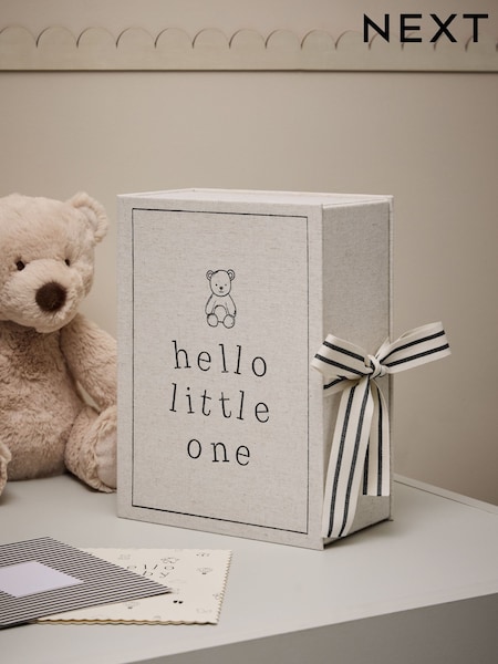 Black/White Baby Icons Keepsake Box (H24443) | £8