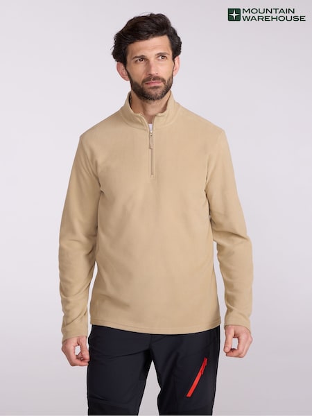 Mountain Warehouse Brown Mens Camber II Half Zip Quick Drying Fleece (H24489) | £22