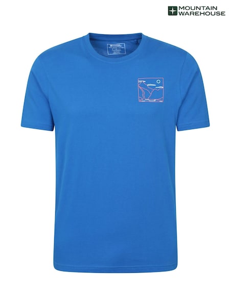 Mountain Warehouse Blue Mens Adventure Begins 100% Cotton T-Shirt (H24491) | £22