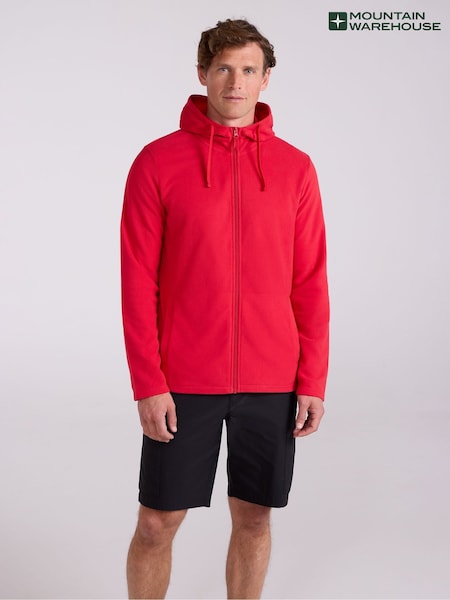 Mountain Warehouse Red Mens Camber Fleece Hoodie (H24513) | £24