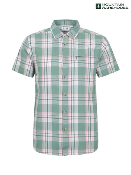 Mountain Warehouse Green 100% Cotton Holiday Mens Short Sleeve Shirt (H24695) | £27