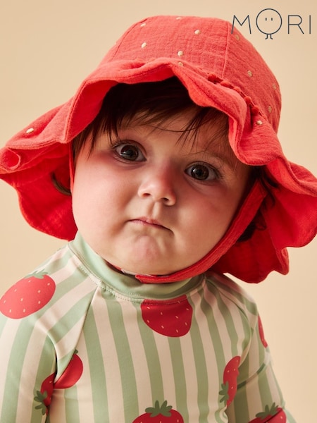 MORI Red Strawberry 100% Organic Cotton Hat (H24726) | £19.50