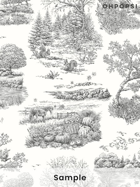 Ohpopsi Noir Eve Toile Wallpaper Sample (H24733) | £1