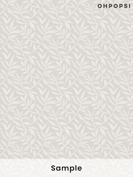 Ohpopsi Silver Dotty Leaf Wallpaper Sample (H24752) | £1
