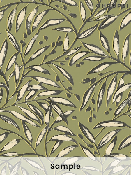 Ohpopsi Olive Lorena Vine Wallpaper Sample (H24757) | £1