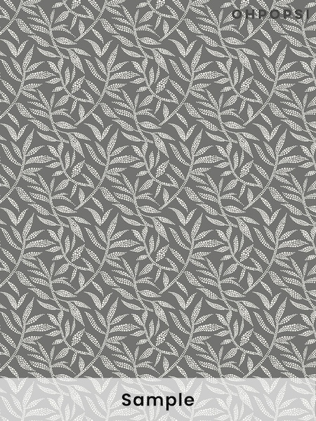 Ohpopsi Charcoal Dotty Leaf Wallpaper Sample (H24760) | £1
