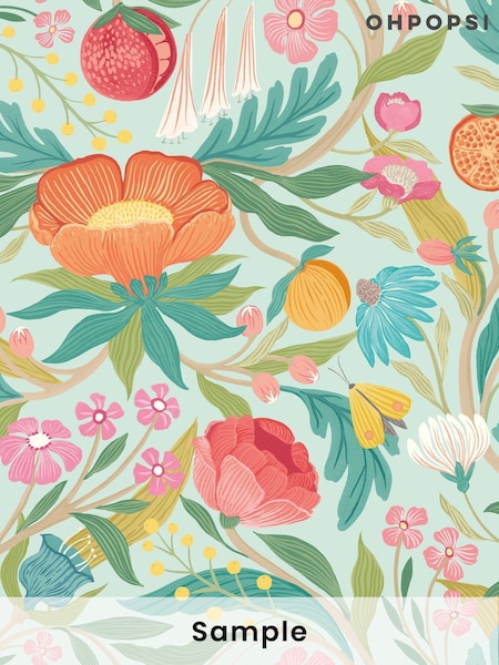 Ohpopsi Seafoam Mix Clementine Wallpaper Sample (H24777) | £1