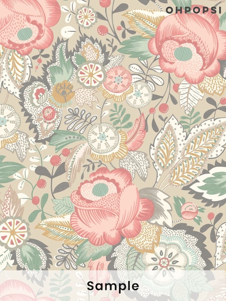 Ohpopsi Soft Flamingo Emily Rose Wallpaper Sample (H24782) | £1
