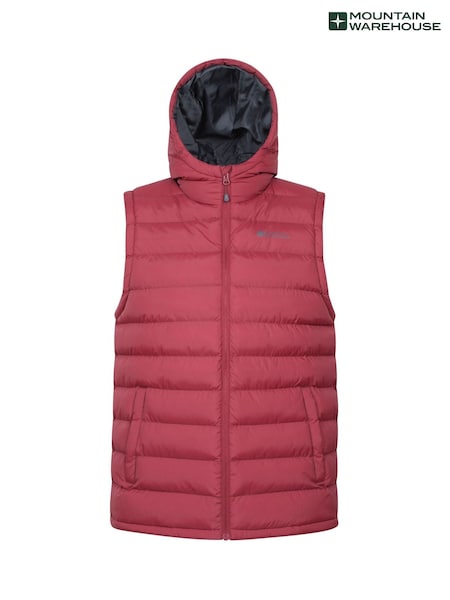 Mountain Warehouse Red Seasons Mens Water-Resistant Hooded Padded Gilet (H24788) | £48