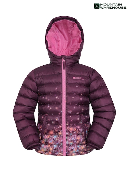 Mountain Warehouse Purple Seasons Kids Printed Water-Resistant Padded Jacket (H24798) | £32