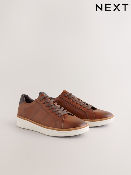 Tan Brown Wedged Smart Casual Longline Trainers (H24960) | £38