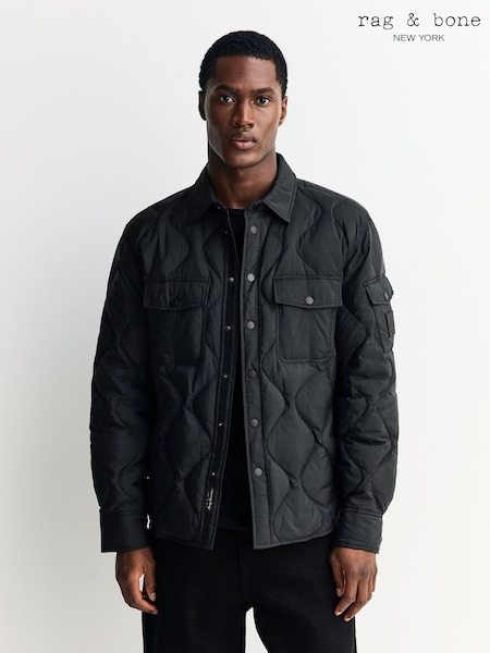 Rag & Bone Black Padded Dane Shirt Jacket (H24979) | £465