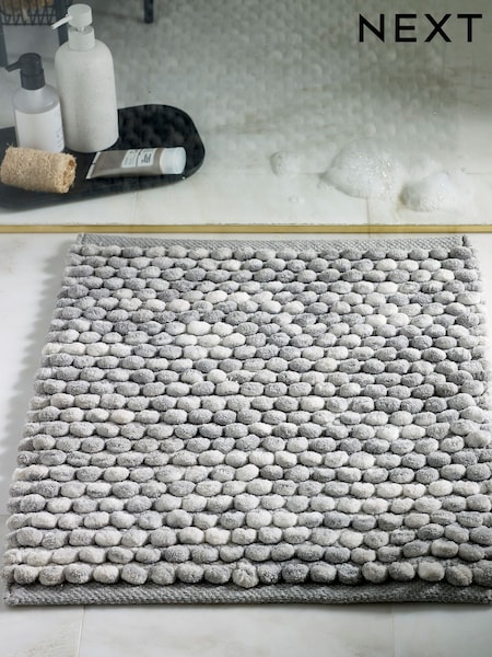 Grey Marl Giant Bobble Shower Mat (H25019) | £12