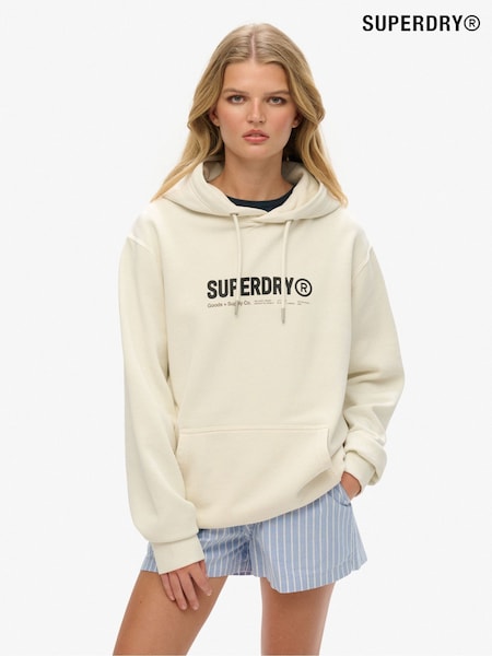 Superdry White Oversized Utility Sport Hoodie (H25130) | £60