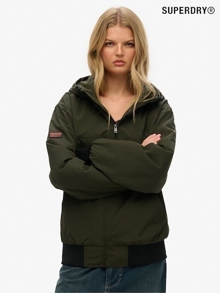 Superdry Green Oversized Nylon Harrington Jacket (H25131) | £80